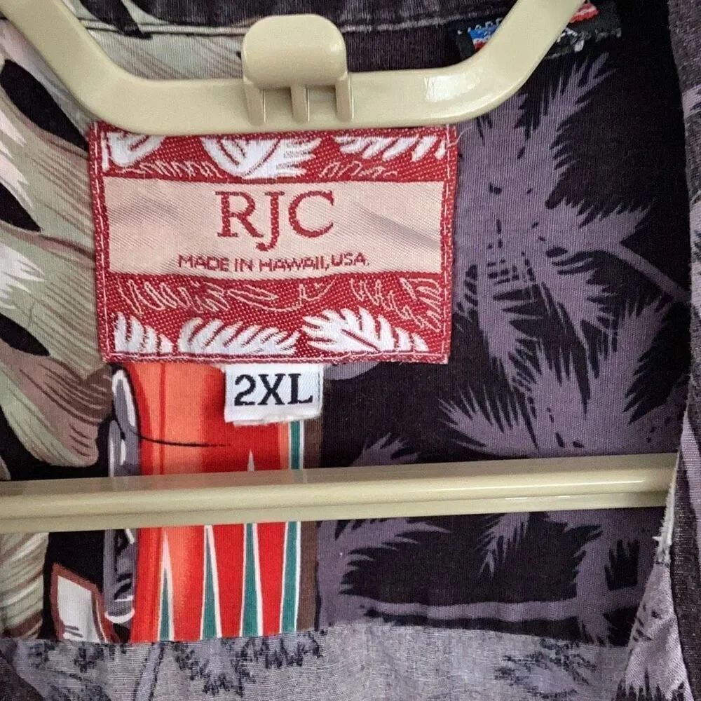 Vintage RJC Hawaiian Aloha Camp Shirt Classic Hot Rod Cars Men’s 2XL - Picture 6 of 7